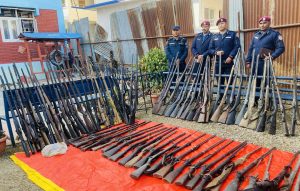बागलुङमा एक सय १५ नाल अवैध भरुवा बन्दुक बरामद