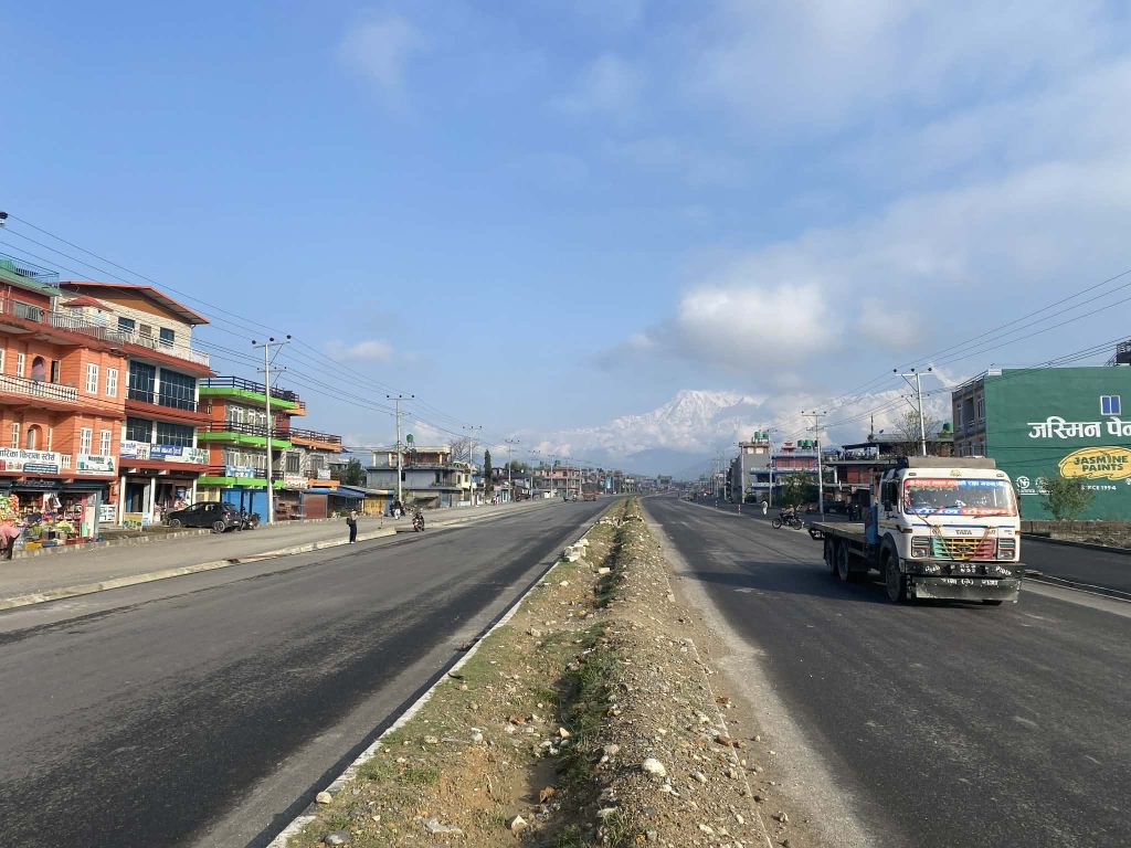 पोखरा–मुग्लिन सडकको पश्चिम खण्डमा धमाधम काम
